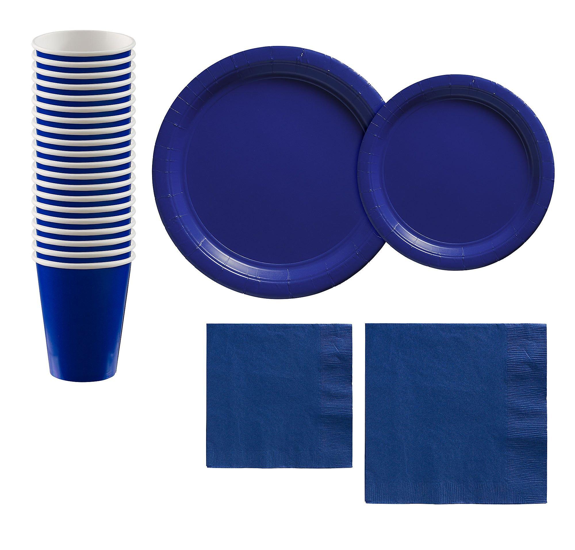 Royal Blue Paper Tableware Kit for 20 Guests Party City